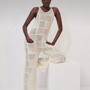 Zara Patchwork Knit Jumpsuit NWT